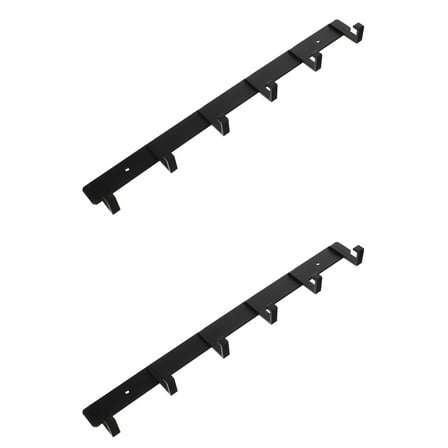 Set of 2 Wall Mounted Coat Rack Race Bib and Medal Display Para Racks Black