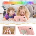 thumbnail image 4 of FJLBDE Case for Samsung Galaxy Tab A11 / Tab A9 8.7 Inch 2025/2023 with Butterfly Stand, Shockproof Protective Tablet Cover with Shoulder Strap for Kids Girls, Beige Pink, 4 of 5