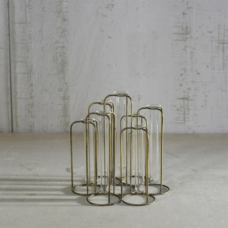 Burnished Gold Test Tube Cluster Vase Burnished Gold Test Tube Cluster Vase