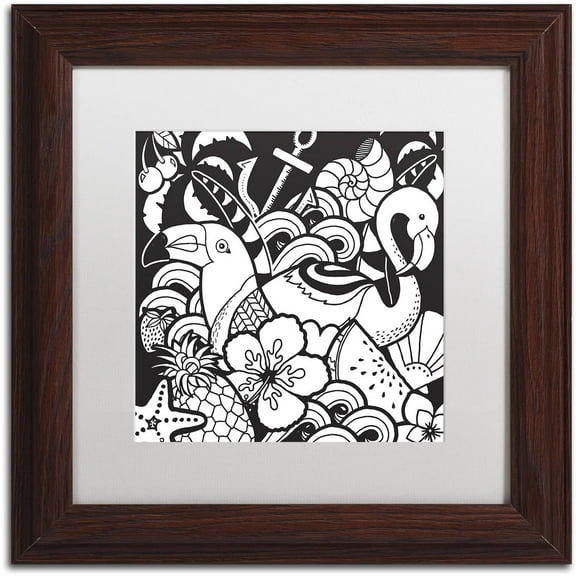 Trademark Fine Art "Island Fun" Canvas Art by Hello Angel, White Matte, Wood Frame