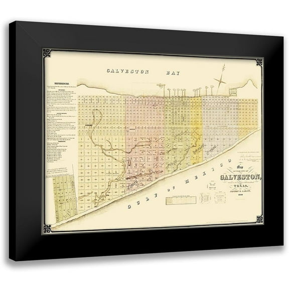 Labatt 14x12 Black Modern Framed Museum Art Print Titled - Galveston Texas Landowner - Labatt 1869