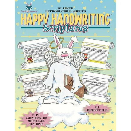 UPC: 0612086006083 | Barker Creek Happy Handwriting Scripture Tablet Spiritual Theme LL608