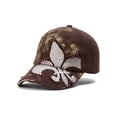 thumbnail image 2 of Casquette de Baseball Ajustable Fleur-de-lis Perlée - Marron, 2 of 2