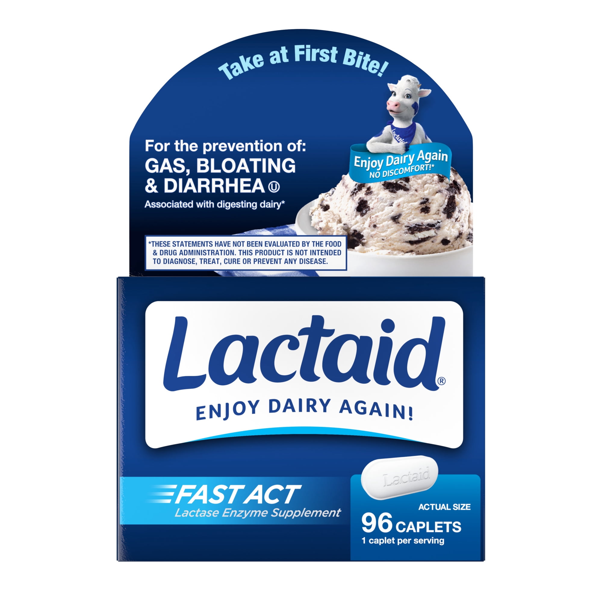 Lactaid Fast Act Lactose Intolerance Relief Caplets, 96 Count