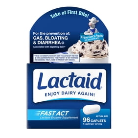 Lactaid Fast Act Lactose Intolerance Relief Caplets, 96 Count