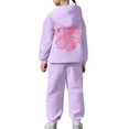 thumbnail image 2 of LIUYUNNN Kids Tracksuit Sets 2 Piece Long Sleeve Letter Light Purple Sweatshirt and Jogger Sweatpants Fall Winter Clothes Teen Girl Trendy Clothes 5-6 Years Boys Girls Fall and Winter Outfits, 2 of 6
