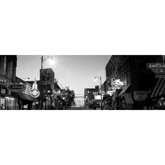 Buildings in a City at Dusk, Beale Street, Memphis, Tennessee, USA, Unframed Photographic Print Wall Art Sold by Art.Com
