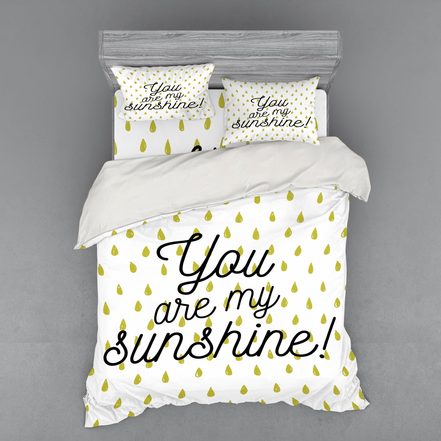 Saying Duvet Cover Set, Motivational Sunshine Words Inspiration Print