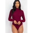 thumbnail image 5 of Mock Neck Long Sleeve Bodysuit with Ribbed Lettuce Edge Trim, 5 of 10