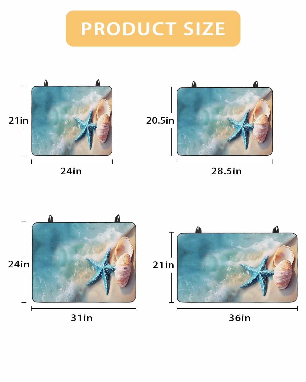 nqOlkjepod Large Induction Cooktop Protector Mat 36"x21", Blue Coastal Stove Top Covers for Electric Stove, Summer Nautical Seaside Starfish Shell Stove Burner Cover Mats, Glass Top Stove Cover