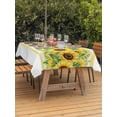 thumbnail image 3 of Outdoor Tablecloth with Umbrella Hole for Patio/Picnic/Party/Camping, Summer Sunflowers Waterproof Table Cloth Rectangle Table Cover Washable, Botanical Yellow Flowers Striped (60"x 120"), 3 of 8