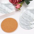 thumbnail image 5 of Posavasos de cerámica de estilo mármol con soporte para 6 piezas, juego de posavasos absorbentes adecuados para todo tipo de tazas, posavasos de estilo moderno para mesa de café, 4 pulgadas, 5 of 5
