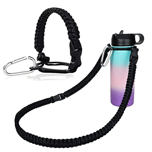WEREWOLVES Paracord Handle Fits Wide Mouth Bottles 12oz to 64oz Ideal Water Bottle Handle Strap Paracord Carrier Strap Cord with Safety Ring,Compass and Carabiner Durable Carrier 