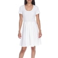 thumbnail image 4 of White Mark Women's Short Sleeve Fit and Flare Dress, 4 of 5