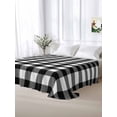 thumbnail image 6 of Black White Plaid Flat Sheet Only Twin Size, Soft Breathable Bed Top Sheets for Mattress, Modern Simple Buffalo Check Gingham Luxury Bedding Flat Sheets for Home Hotel Bedroom Bed Protection, 6 of 9