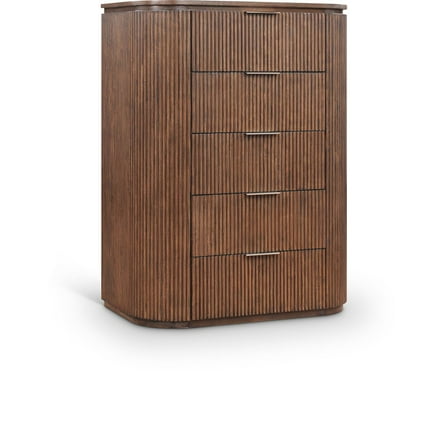 Meridina Furniture Astrid Brown Solid Wood And Oak Veneer Chest