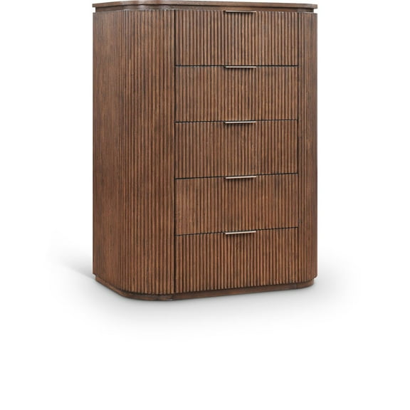 Meridina Furniture Astrid Brown Solid Wood And Oak Veneer Chest