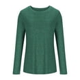thumbnail image 1 of Vibrex Long Sleeve Shirts for Women Casual Soft Crewneck Basic Tee Tops Fall Outfit Clothes Women's Solid Color Round Neck Long Sleeved Layered Sleeve Top Base Shirt Top, 1 of 7