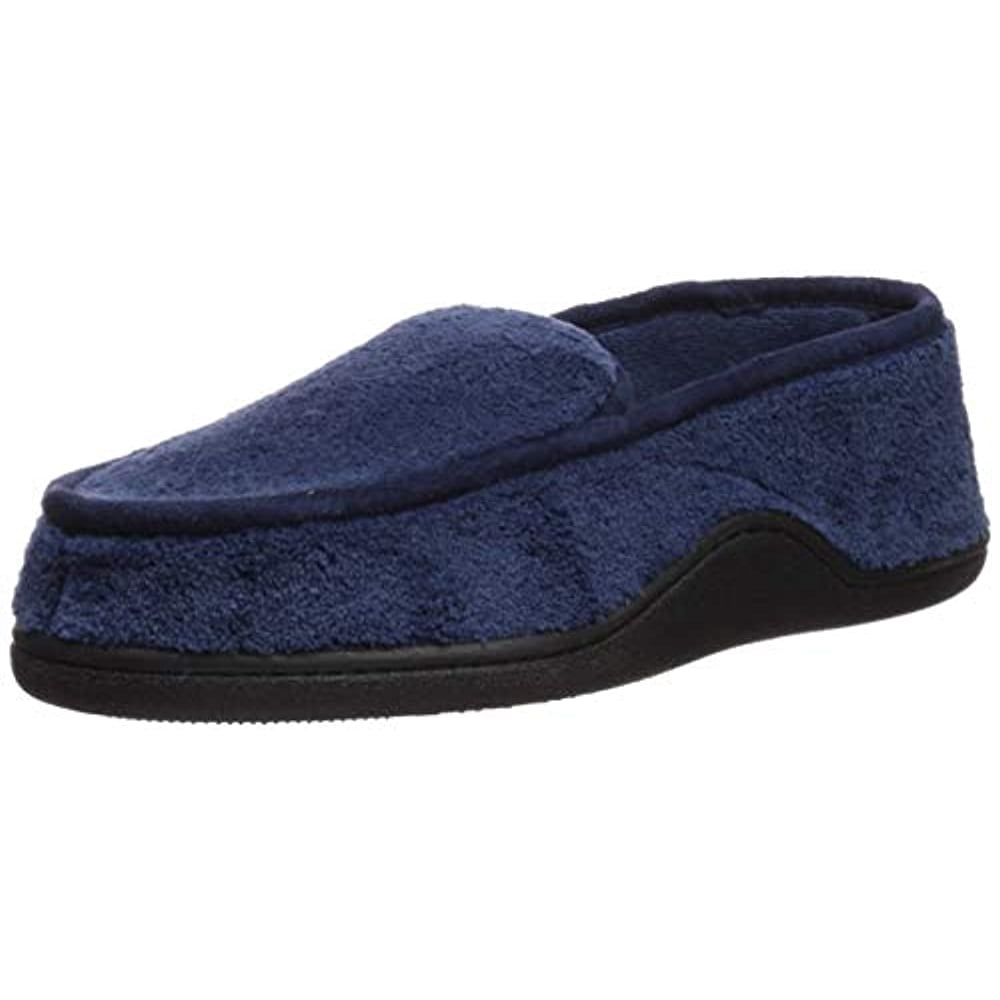 Isotoner - isotoner Men s Terry Moccasin Slipper with Memory Foam for ...