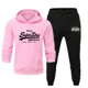 thumbnail image 3 of Otoño Invierno nueva impresión hombres mujeres moda Casual chándales al aire libre Fitness trotar conjuntos con capucha deportes Harajuku Sudadera con capucha + pantalones traje, 3 of 5