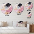 thumbnail image 4 of Designart "Mysterious Marble Pink and Gold II" Abstract Marble Metal Round Wall Art, 4 of 5