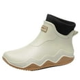 thumbnail image 2 of KANG Fashion Women's Fashion Color Block Couple Short Rain Boots, Plush Lined Waterproof Non- Rubber Rain Boots for Outdoor Beige 43, 2 of 3