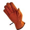 thumbnail image 4 of G & F Split Cowhide Leather Gloves with Ball and Tape, Straight Thumb, Large, 3 Pairs Brown, 4 of 5