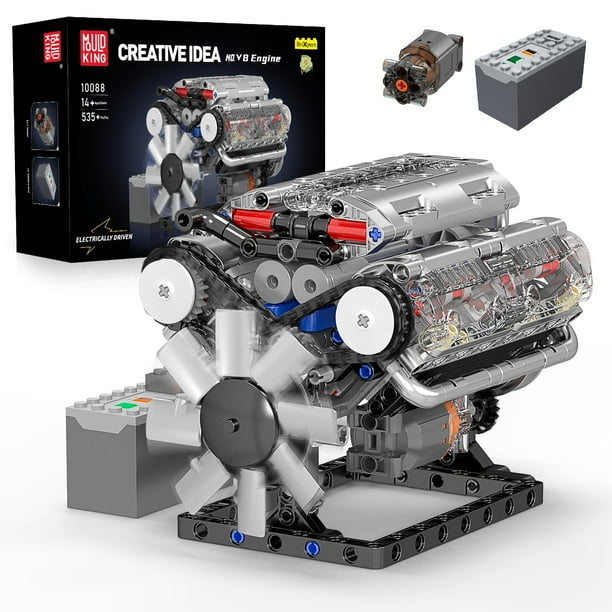 Kit de construcción Mould King V8 Engine 535 piezas con mando a distancia para coche
