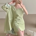 thumbnail image 2 of Traje elegante chaqueta suelta + vestido de tiras interiores para ir al trabajo 5 colores, 2 of 5