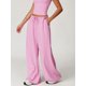 thumbnail image 5 of Pantalones Deportivos Casuales Holgados de Pierna para Mujer, Rectos, de Tiro Bajo, con Bolsillos con Cordón Elástico Rosa L, 5 of 8