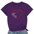 thumbnail image 1 of Meichang T-Shirts de la Saint-Valentin pour Femmes Mignons avec Cœur d'Amour T-Shirts Graphiques de Fête Manches Courtes Hauts Col Rond Coupe Ample T-Shirts Tendance T-Shirts, 1 of 3