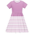 thumbnail image 6 of Ashirexll Teen Summer Dresses, Girls Summer Dresses, 4-14 Years Toddler Girls Summer Gradient Color Printed Short Sleeve Stretchy Dress A-Line Dress, 6 of 6
