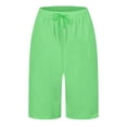 thumbnail image 5 of Ediodpoh Womens Pants Fashion Solid Large Pocket Elastic Casual Pants Pocket Capris for Summer Women Light Green#1 XL, 5 of 6