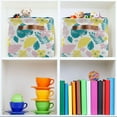 thumbnail image 6 of GZHJMY Tropical Leaves Foldable Canvas Storage Bin, Sturdy Fabric Storage Basket with Handles, Storage Cube Box for Organizing Shelf Nursery Toy Closet 1PCS#308, 6 of 7