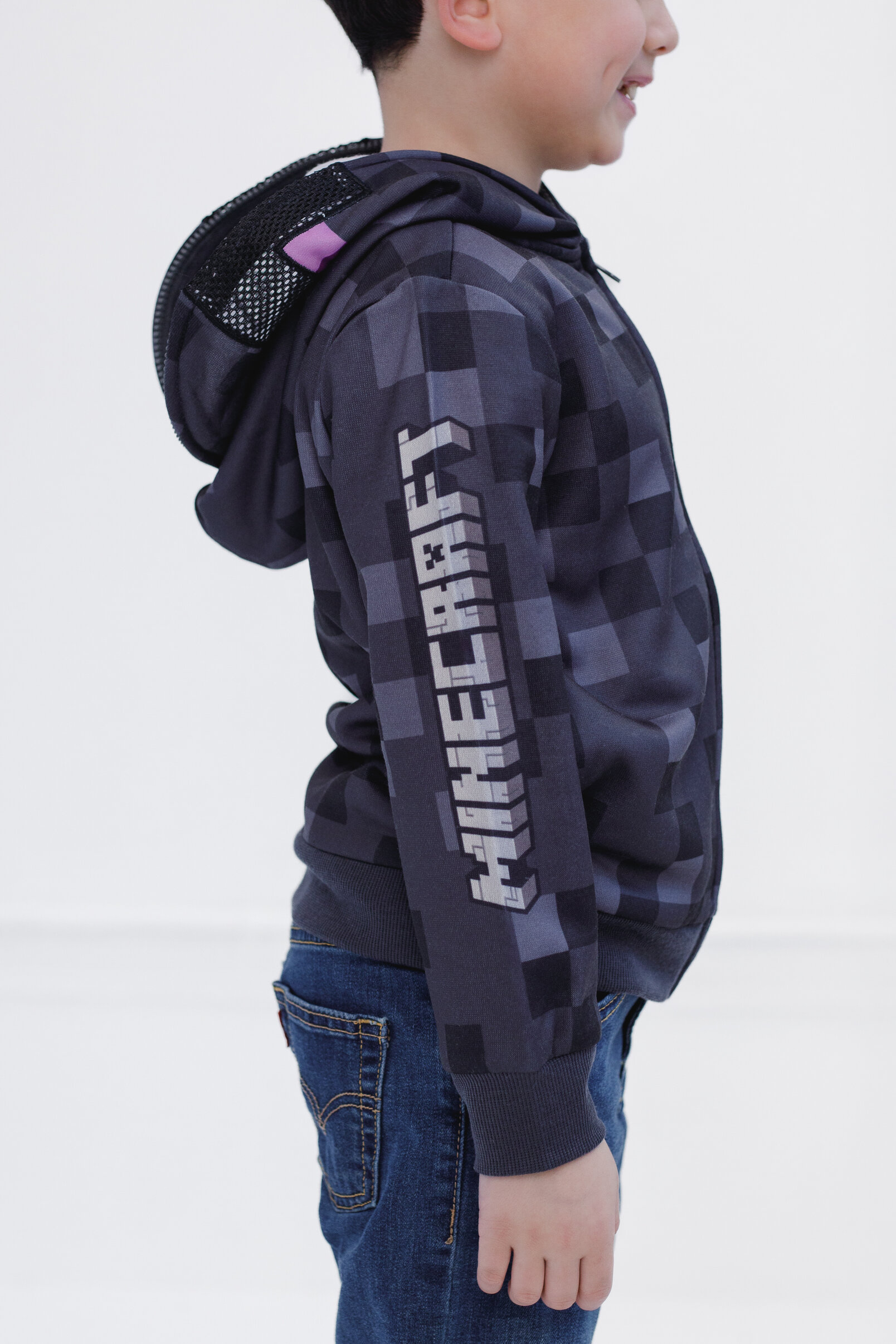 Minecraft Kids Enderman Fleece Zip-Up Hoodie photo 5