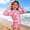 Pink, variant on Little Girls 3-Piece Strawberry Print Bikini Set with Long Sleeve Cover Up Jacket Cute Fruit Pattern Bathing Suit for Toddler Girls Summer