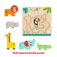 thumbnail image 2 of TOOKYLAND Multi Layered Animal Puzzle - 7pcs - 3D Wooden Puzzle Early Education Toy, Ages 12m+, 2 of 9