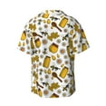 thumbnail image 5 of Uemuo Cute Bee Pattern Cotton Linen Short Sleeve Shirts,Casual Lightweight Button Down Shirts,Vacation Beach Summer Tops-4X-Large, 5 of 7