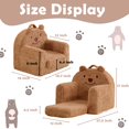 thumbnail image 3 of Sillón infantil Kisdsa de sherpa con forma de oso, plegable, marrón, 3 of 6