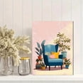 thumbnail image 2 of Blue Armchair with Plants Canvas Print, Wall Decor for Living Room Bedroom Office Cafe Lounge, 2 of 8