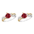 thumbnail image 2 of Minnieouse Anillo de rosa roja 3D para mujer, anillos de diamantes de imitación con hojas, joyería brillante Simple, regalo de señora de estilo europeo seis 2piezas Minnieouse CBP587121, 2 of 5
