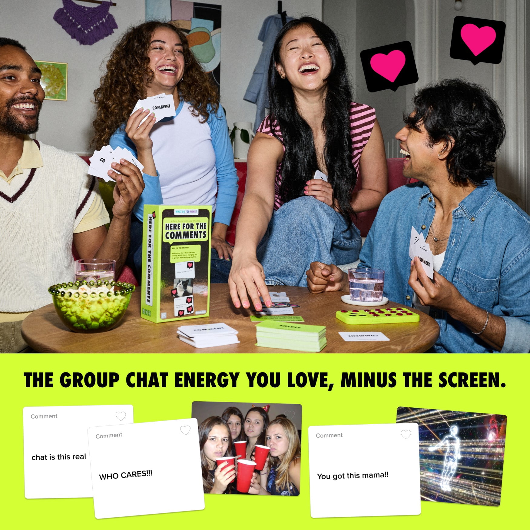 Here for The Comments by Relatable, Adult Party Game Built on Internet Culture, Fun Tailgate Game