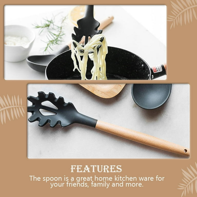 Best Wooden Pasta Spoon Spaghetti 12.5 Inch Long Hand Fork Pasta Serving  Utensils Acacia Wood Spaghetti Server Spoon Pasta Forks Spaghetti Ladle  Pasta