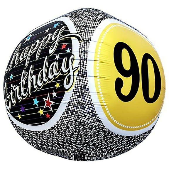 17 inch Sphere - 90th Birthday Milestone Foil Mylar Balloon - Party Supplies Decorations