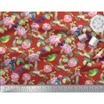 thumbnail image 2 of Soimoi Cotton Poplin Fabric Leaves,Floral & Hummingbird Bird Fabric Prints By Yard 56 Inch Wide, 2 of 3