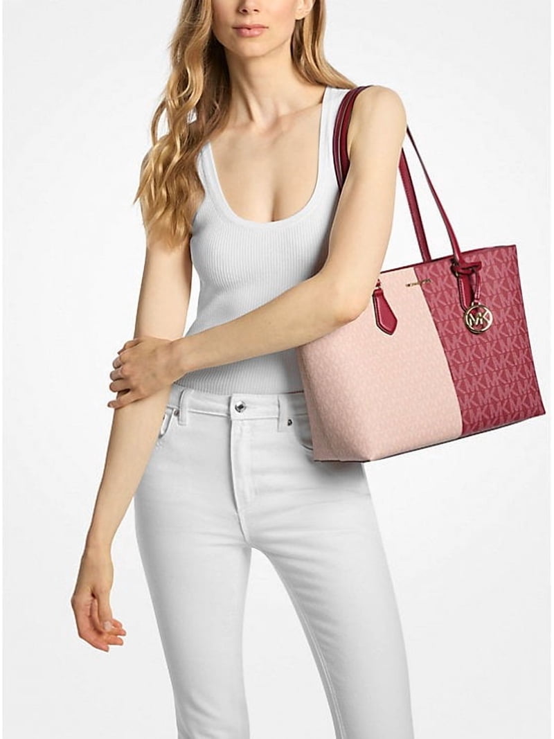 Michael Kors Outlet Sheila Large Two-Tone Signature Logo Tote Bag