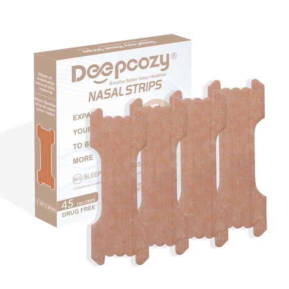 DeepCozy Nasal Strips for Snoring, 45 Pieces Extra Strength Nose Strip for Breathing Men Women Better Sleep, Exercise & Travel