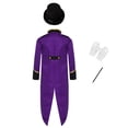 thumbnail image 2 of LiiYii Kids Vintage Victorian Medieval Steampunk Tailcoat with Hat Gloves Magic Wand Magician Outfits 4 Piece Set Purple 6, 2 of 7