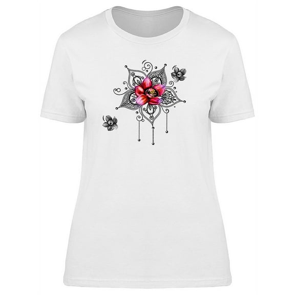 Cool Mandala 3 Orchids T-Shirt Women -Image by Shutterstock, Female Medium
