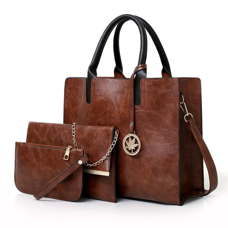 Cocopeaunt Women's Leather Handbag Set